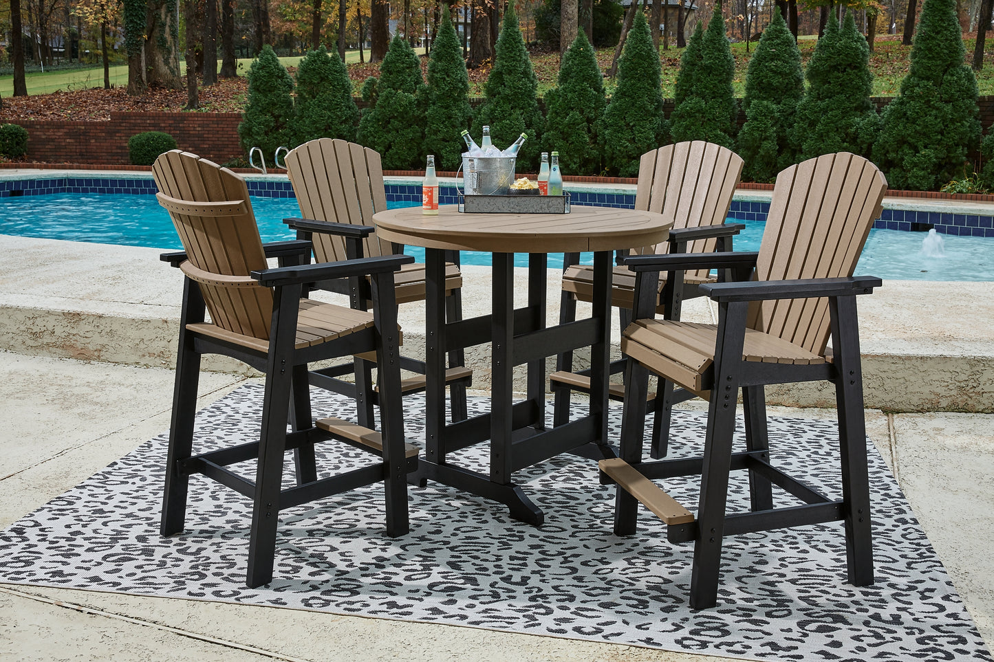 Ashley Express - Fairen Trail Outdoor Bar Table and 4 Barstools