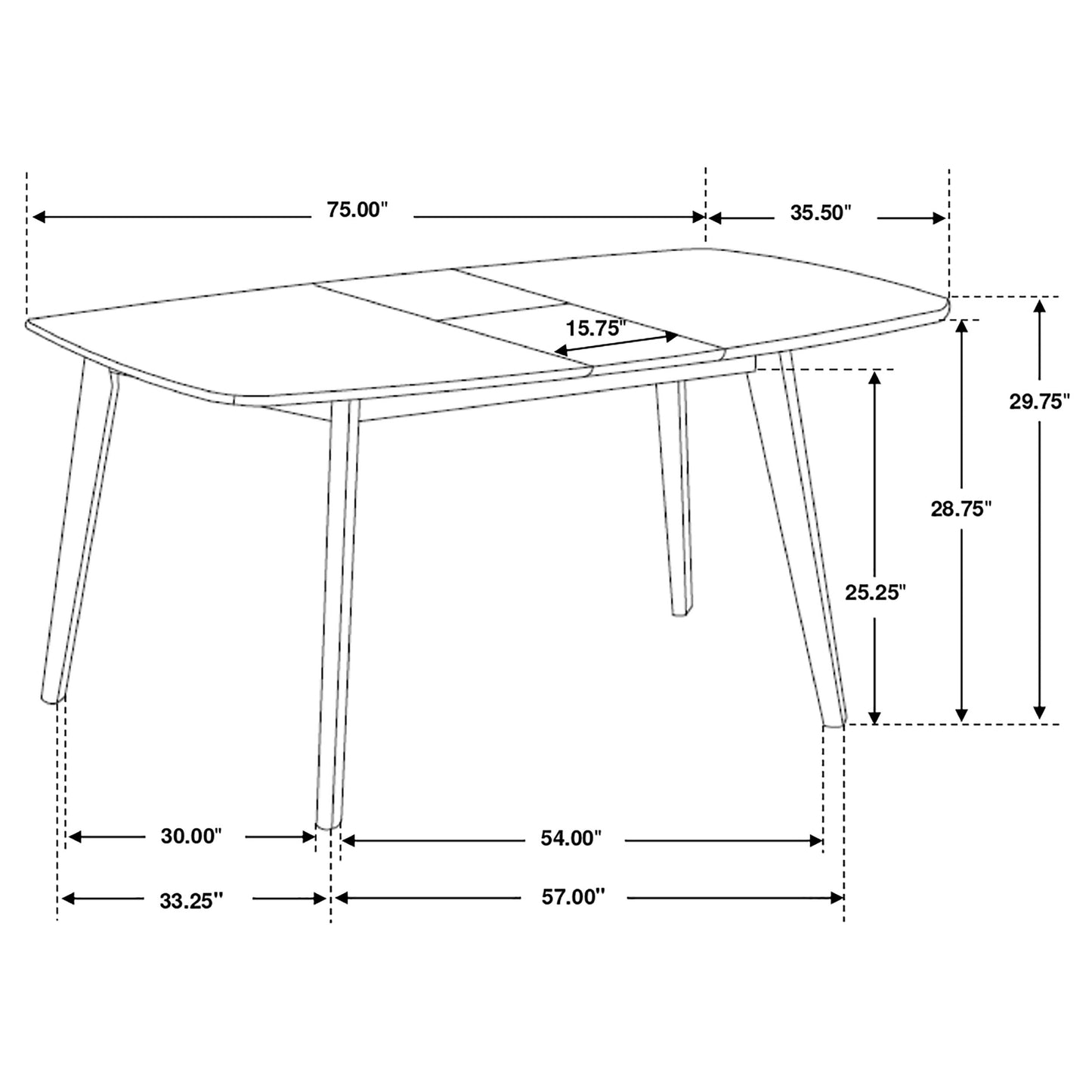 Redbridge 5-piece Rectangular Dining Set Natural Walnut