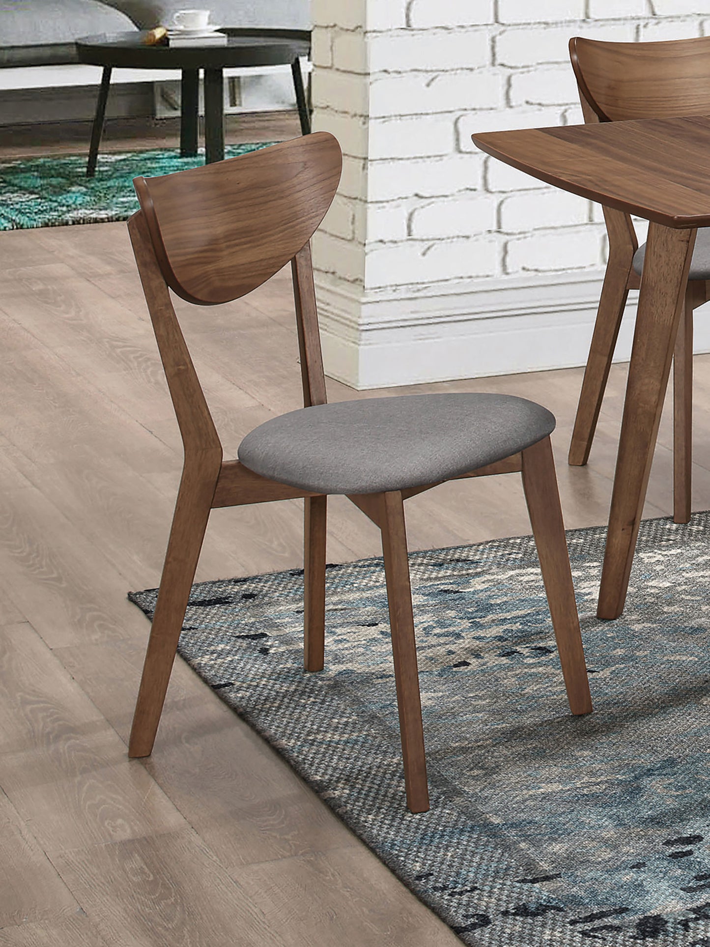 Alfredo Dining Side Chair Grey and Natural Walnut (Set of 2)