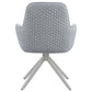 Abby Fabric Upholstered Swivel Dining Arm Chair Light Grey