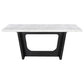 Sherry 7-piece Rectangular Marble Top Dining Table Set Sand