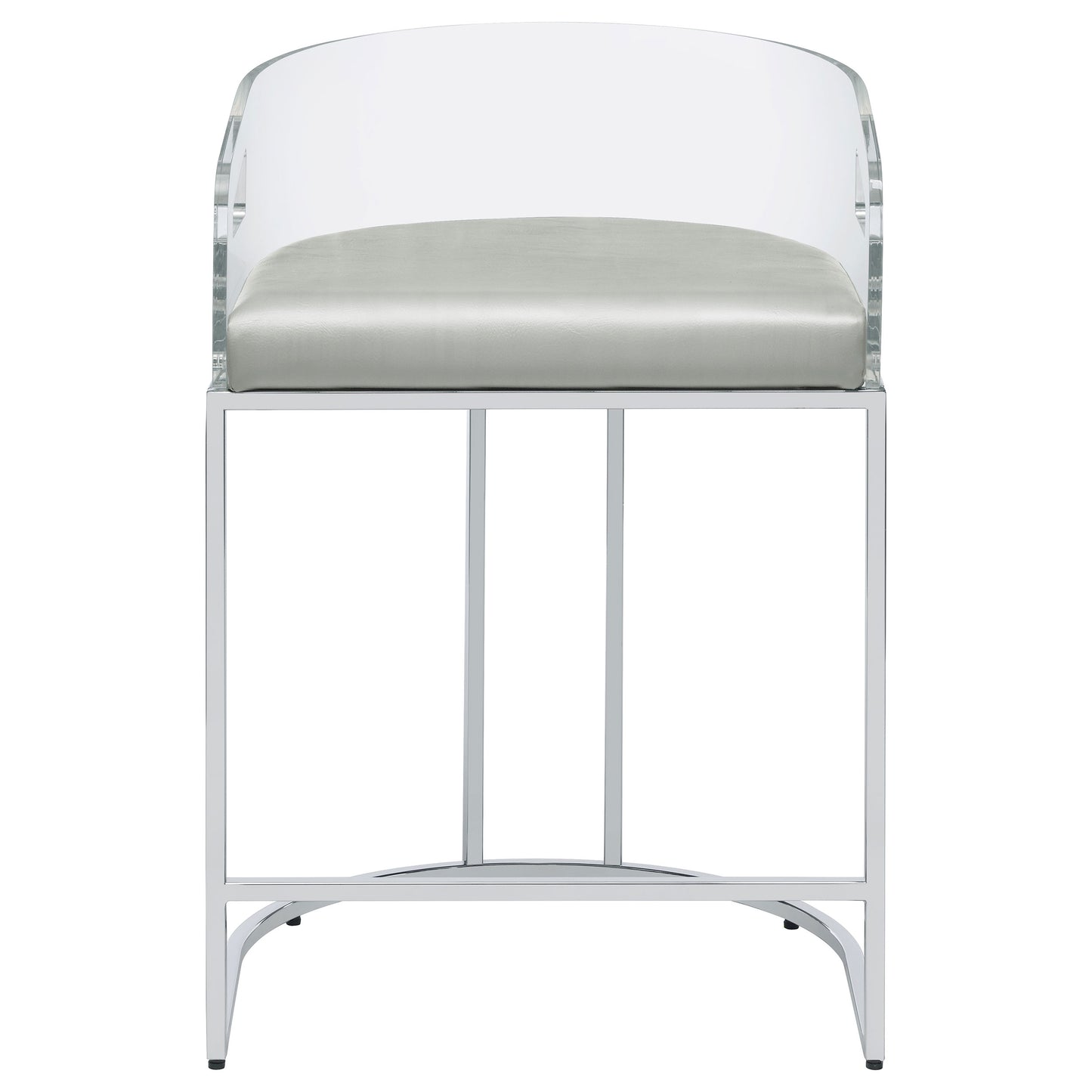 Thermosolis Clear Acrylic Counter Chair Chrome (Set of 2)