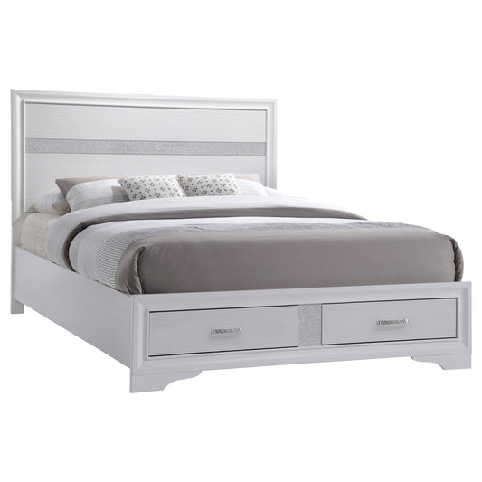 Miranda 51-inch Wood Eastern King Storage Panel Bed White