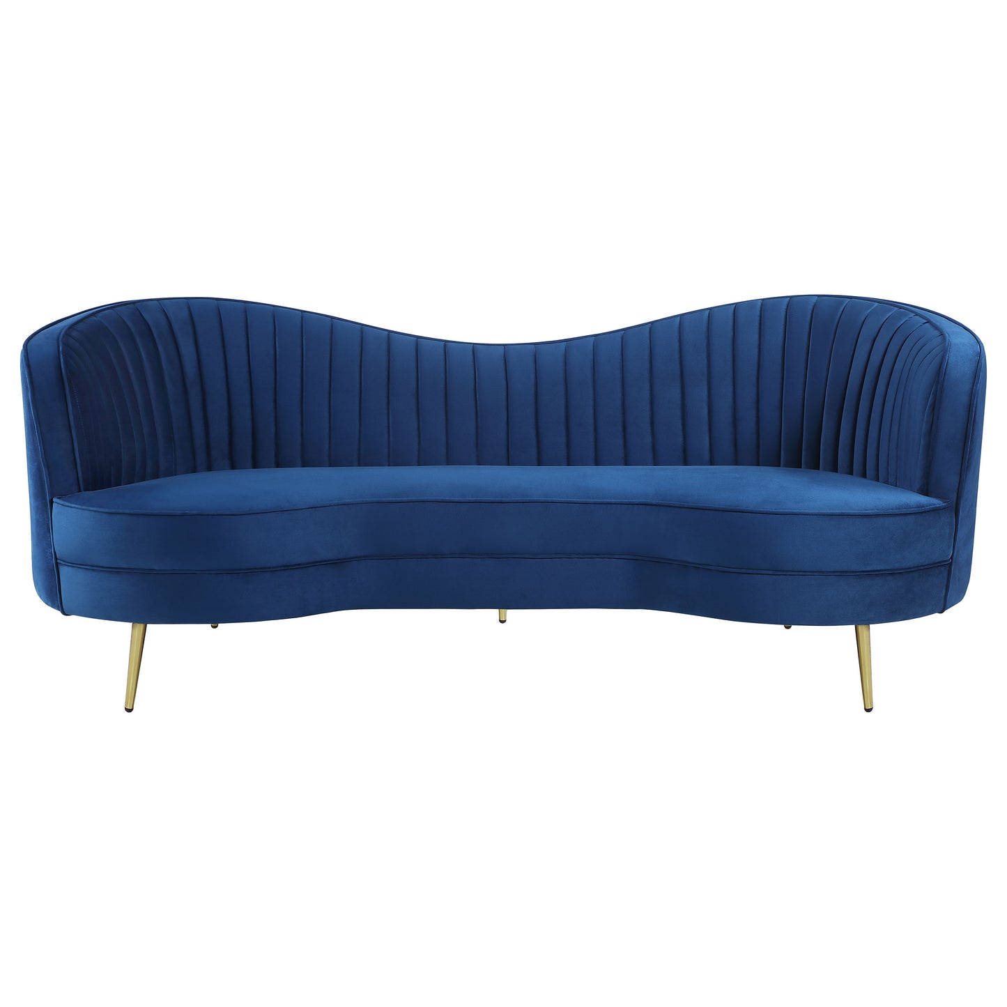 Sophia 2-piece Upholstered Channel Tufted Sofa Set Blue