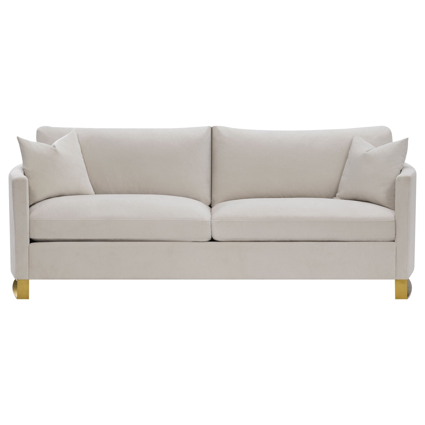 Corliss 2-piece Upholstered Arched Arm Sofa Set Beige