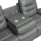 Nova 3-piece Upholstered Padded Arm Sofa Set Dark Grey