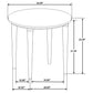 Aldis Round Marble Top Side End Table White and Natural