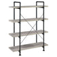 Delray 56-inch 4-shelf Bookshelf Grey Driftwood and Black