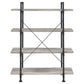 Delray 56-inch 4-shelf Bookshelf Grey Driftwood and Black