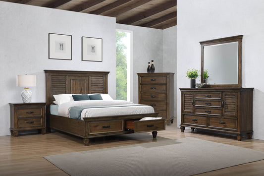 Franco 5-piece Queen Bedroom Set Burnished Oak