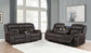 Greer 2-piece Upholstered Reclining Sofa Set Brown