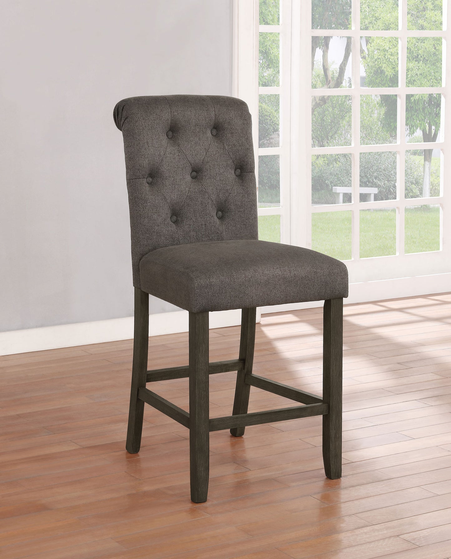 Balboa Fabric Upholstered Counter Chair Grey (Set of 2)