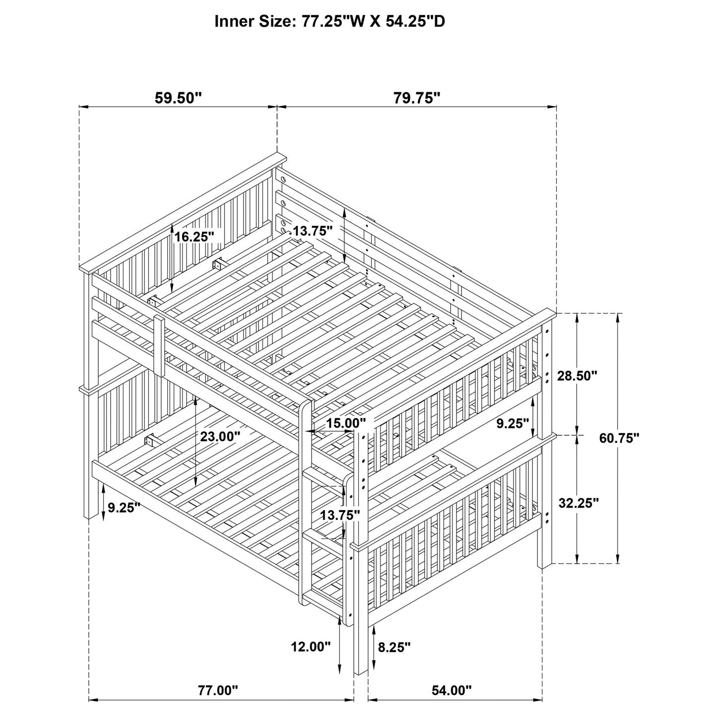 Chapman Wood Full Over Full Bunk Bed White