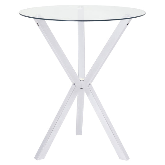 Denali Round 35-inch Glass Top Bistro Bar Table Chrome