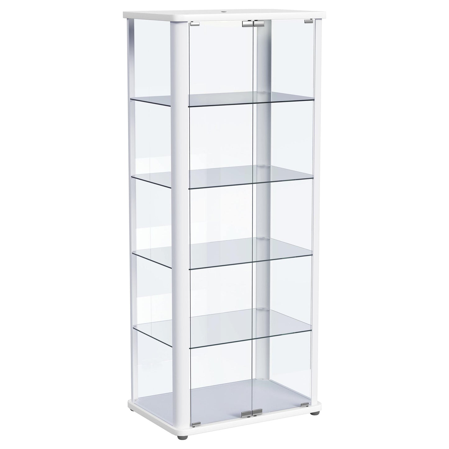Aero 5-shelf Display Curio Cabinet with LED Lighting White