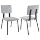 Calla Fabric Upholstered Dining Side Chair Grey (Set of 2)