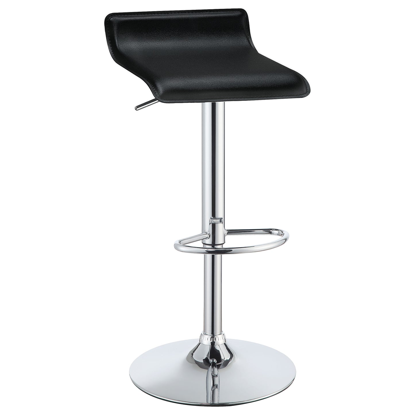 Bidwell Upholstered Adjustable Bar Stool Black (Set of 2)