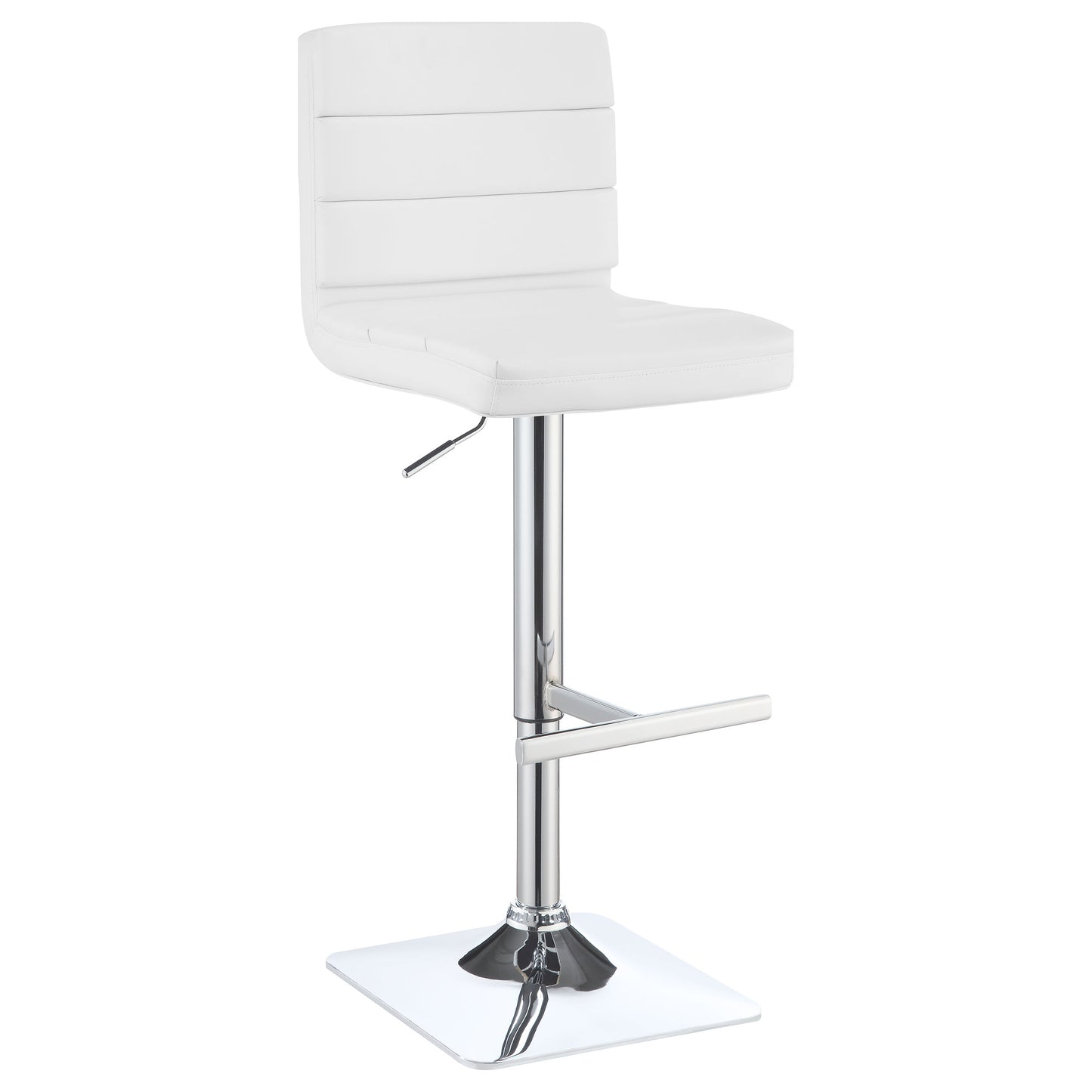 Bianca Upholstered Adjustable Bar Stool White (Set of 2)