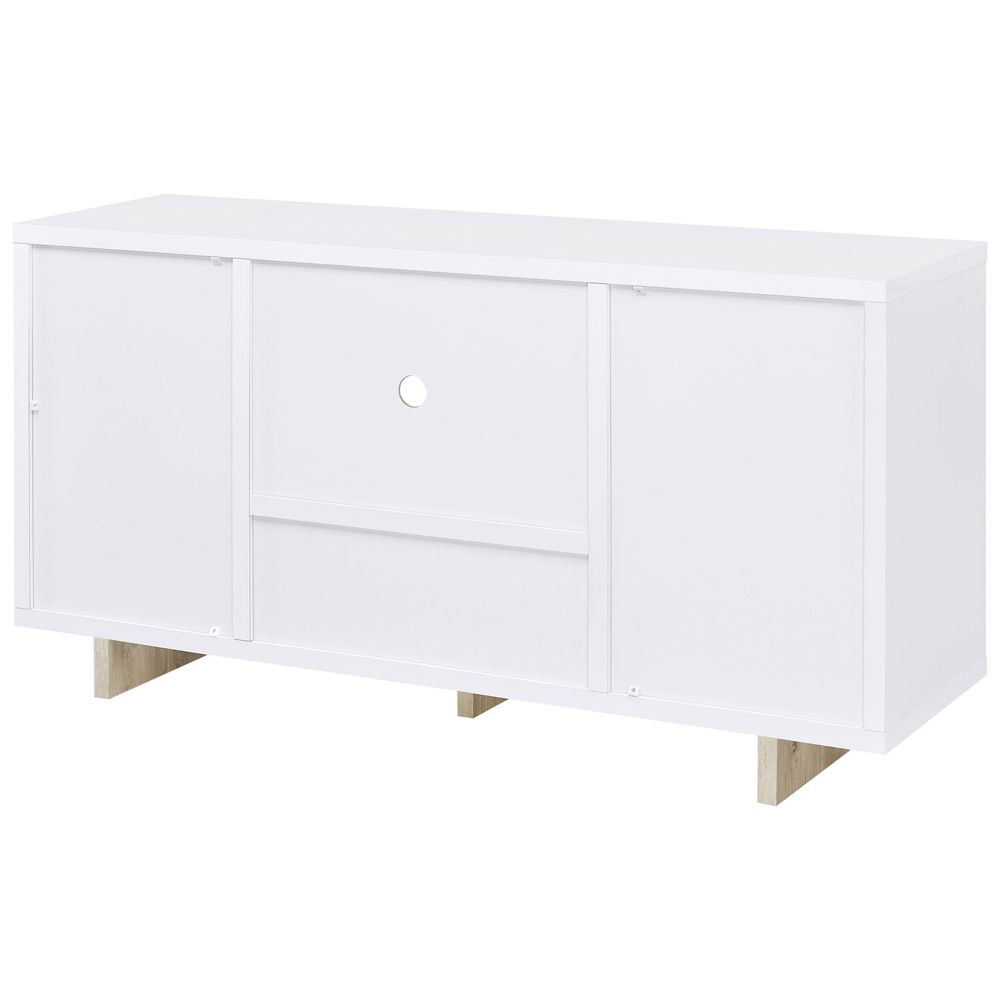 Dalton 2-door Storage Credenza White and Distressed Pine