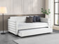 Patricia Boucle Upholstered Twin Day Bed with Trundle White