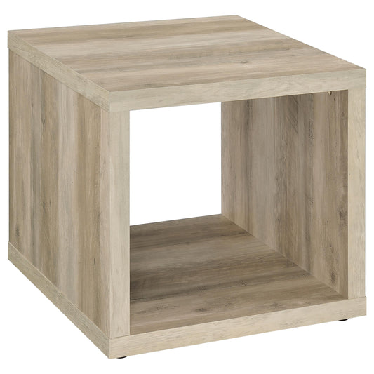 Frisco Square Engineered Wood Side End Table Distressed Pine