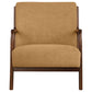 Foster Upholstered Wood Frame Accent Chair Honey