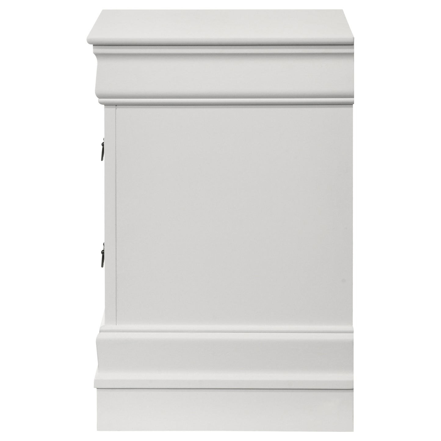 Louis Philippe 2-drawer Nightstand Bedside Table White