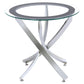 Brooke 2-piece Round Glass Top Coffee Table Set Chrome