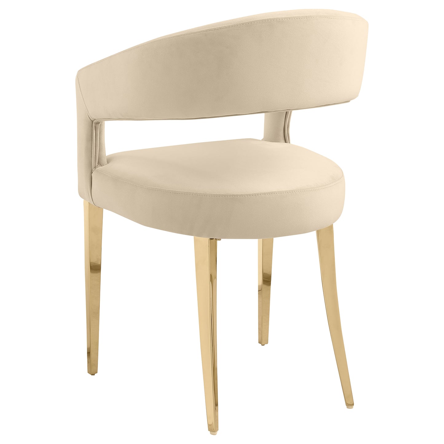 Galiano Velvet Upholstered Dining Arm Chair Beige (Set of 2)