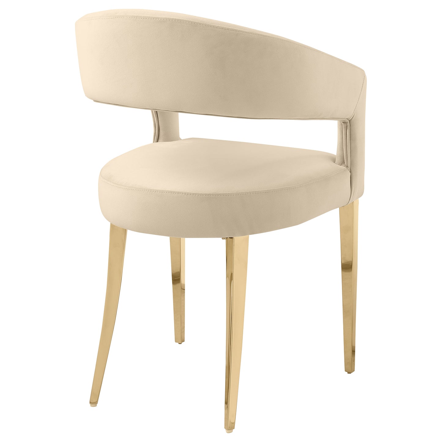 Galiano Velvet Upholstered Dining Arm Chair Beige (Set of 2)