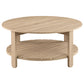 Fowler 1-shelf Round Engineered Wood Coffee Table Natural