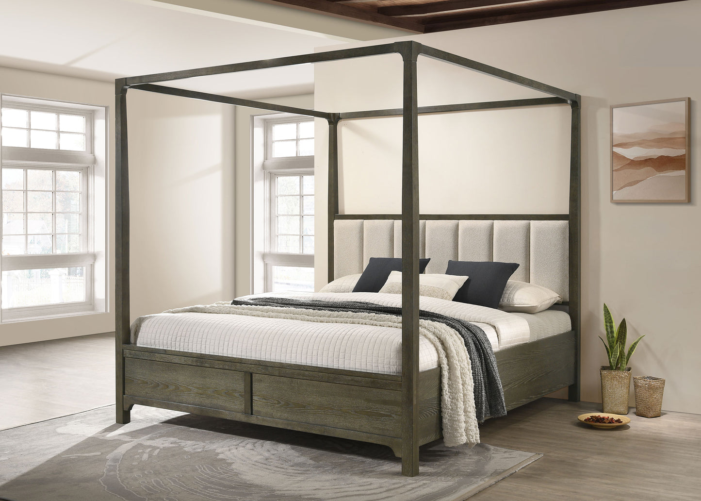 Gran Park Eastern King Canopy Bed Dark Cocoa