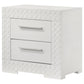 Ives 2-drawer Nightstand Bedside Table White High Gloss