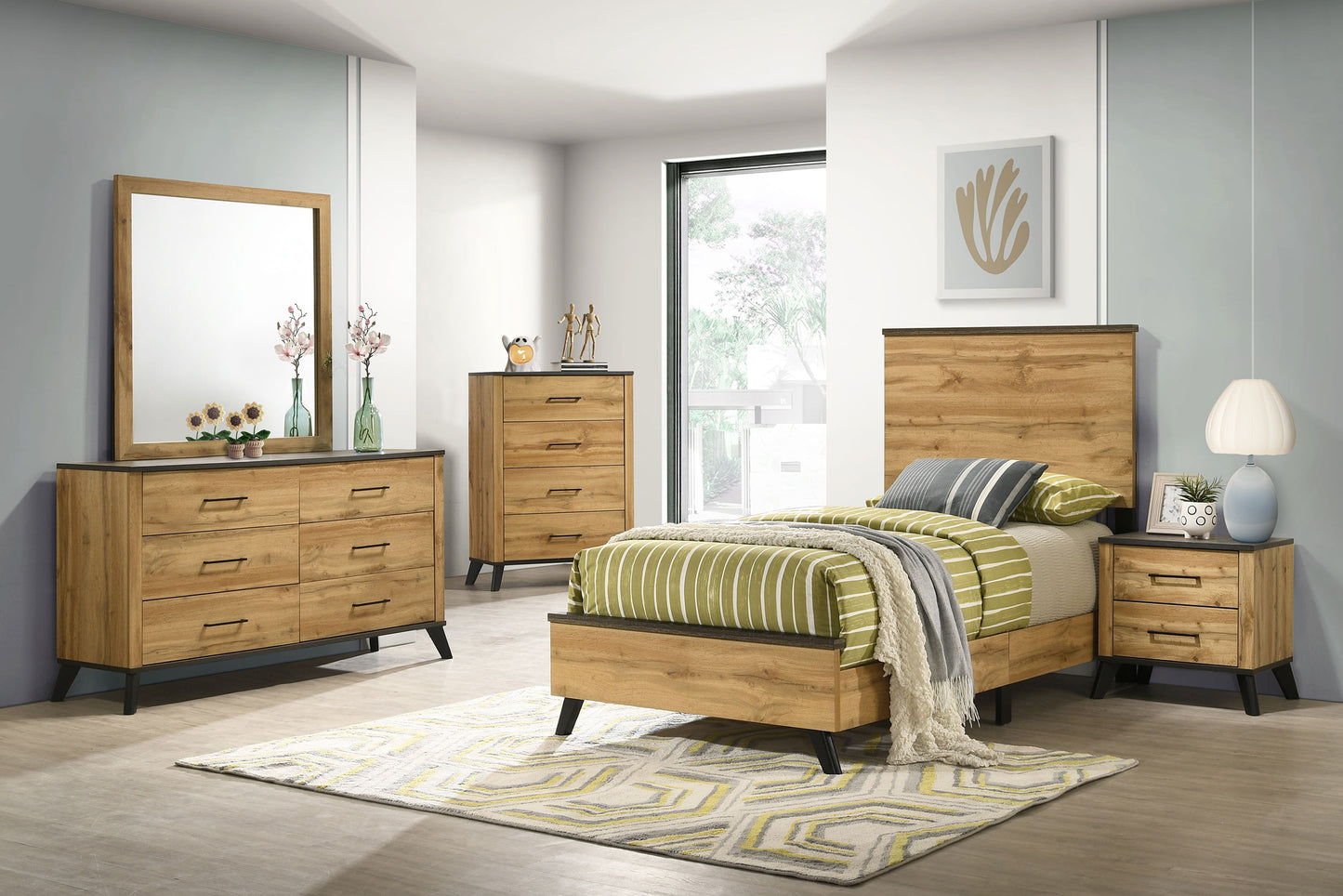 Kaywood 51-inch Twin Panel Bed Natural Pine