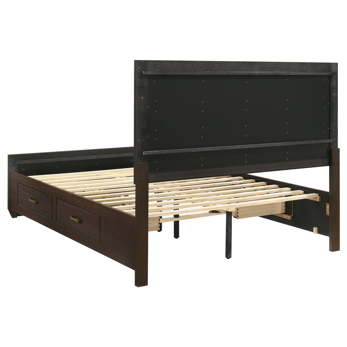 Kauffman Wood California King Storage Panel Bed Dark Cocoa