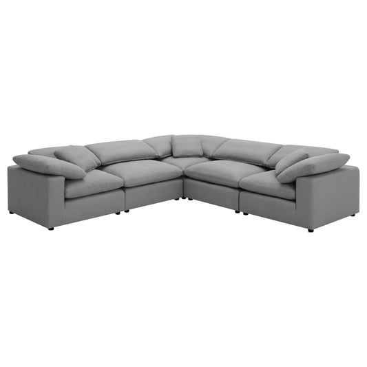 Raleigh 5-piece Boucle Upholstered Modular Sectional Grey