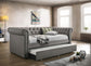 Kepner Upholstered Twin Daybed with Trundle Grey