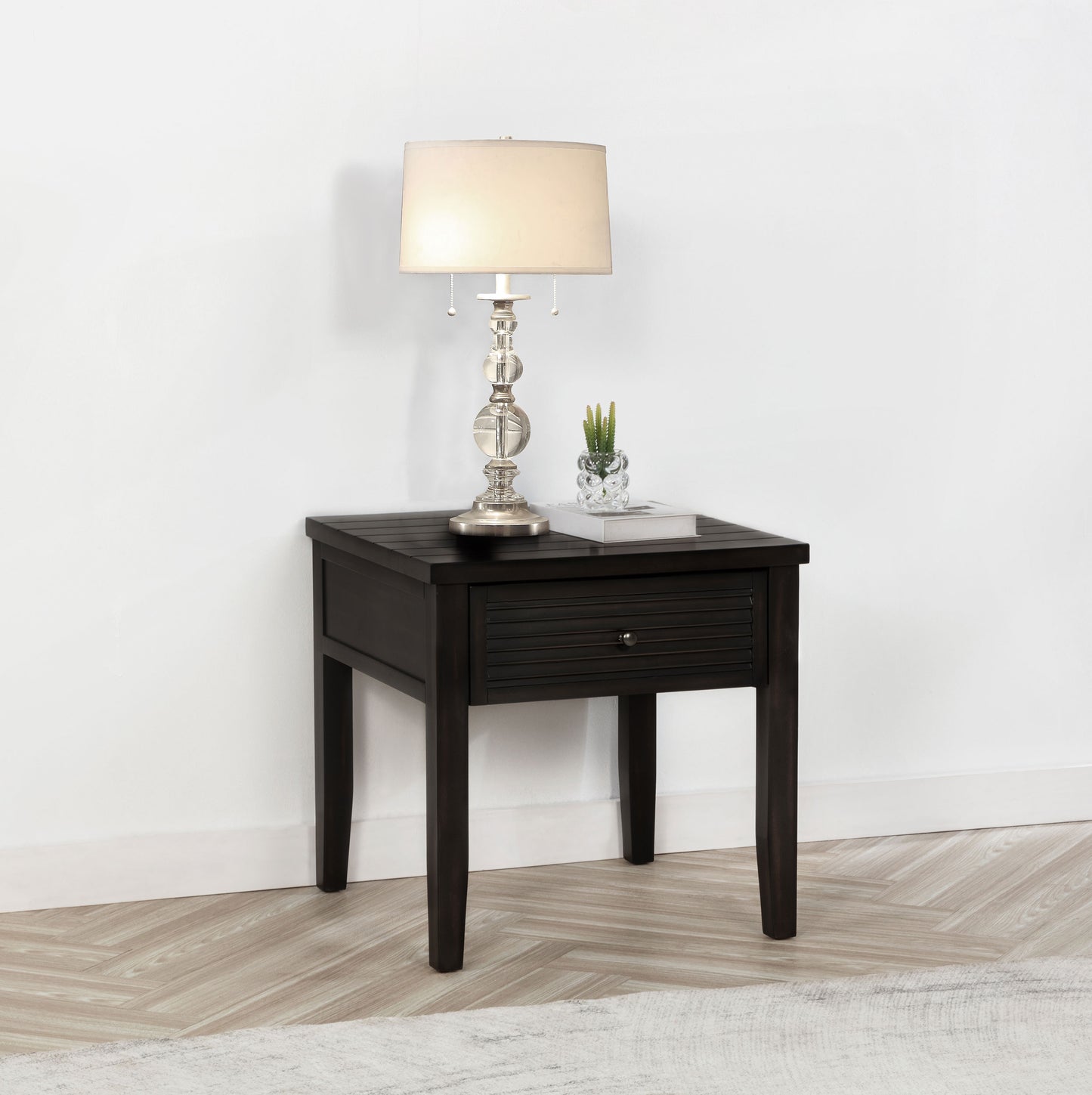 Concord 1-drawer Square End Table Distressed Java