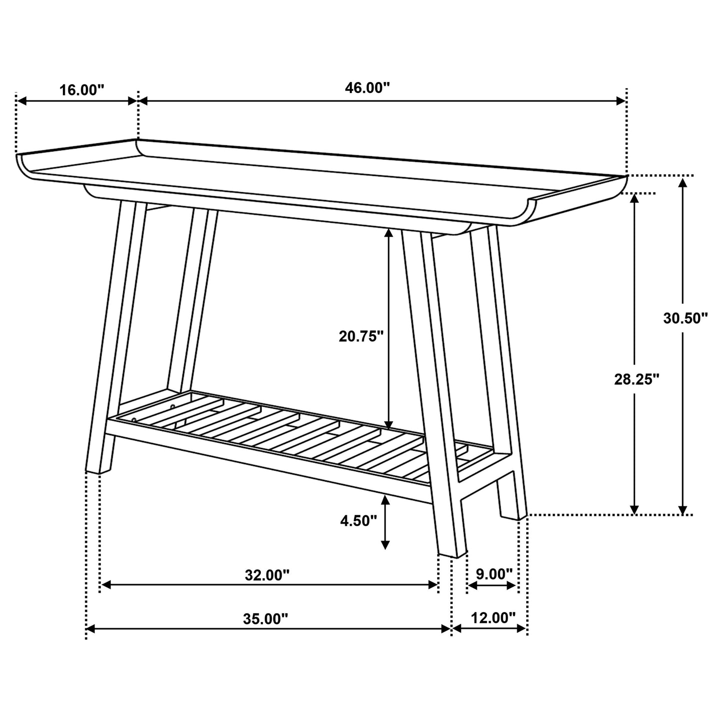 Ornelas 46-inch Solid Wood Console Table Mango Brown