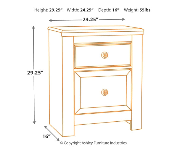 Paxberry Full Panel Bed with Nightstand