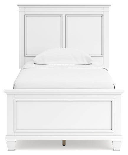 Fortman Twin Panel Bed with Mirrored Dresser and Chest