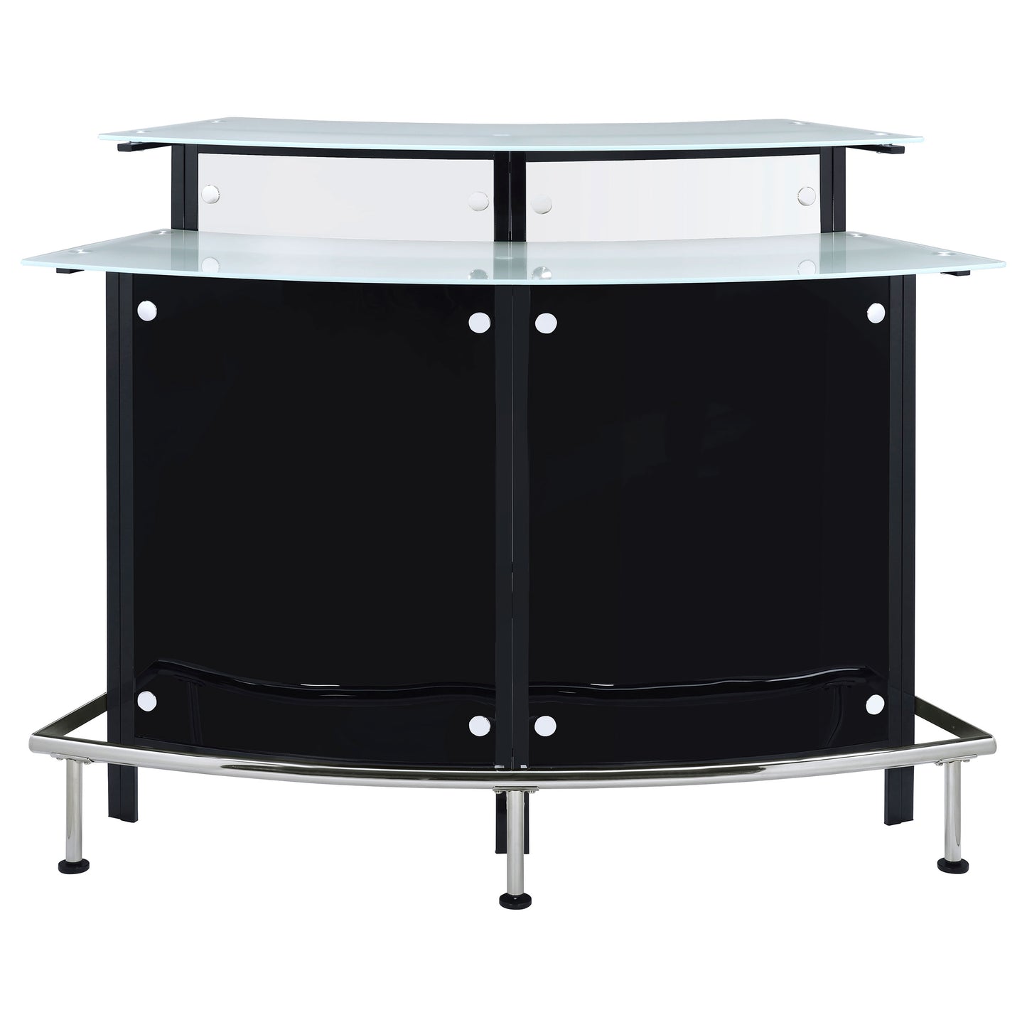 Keystone Curved Glass Top Home Bar Wine Cabinet Black