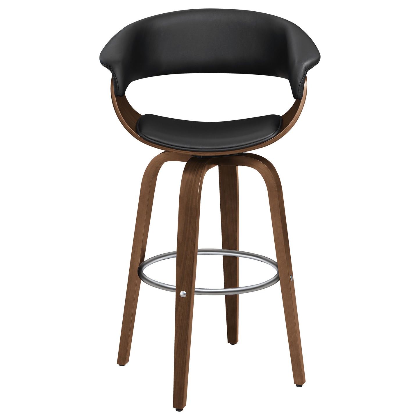 Zion Upholstered Swivel Bar Stool Walnut and Black