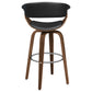 Zion Upholstered Swivel Bar Stool Walnut and Black