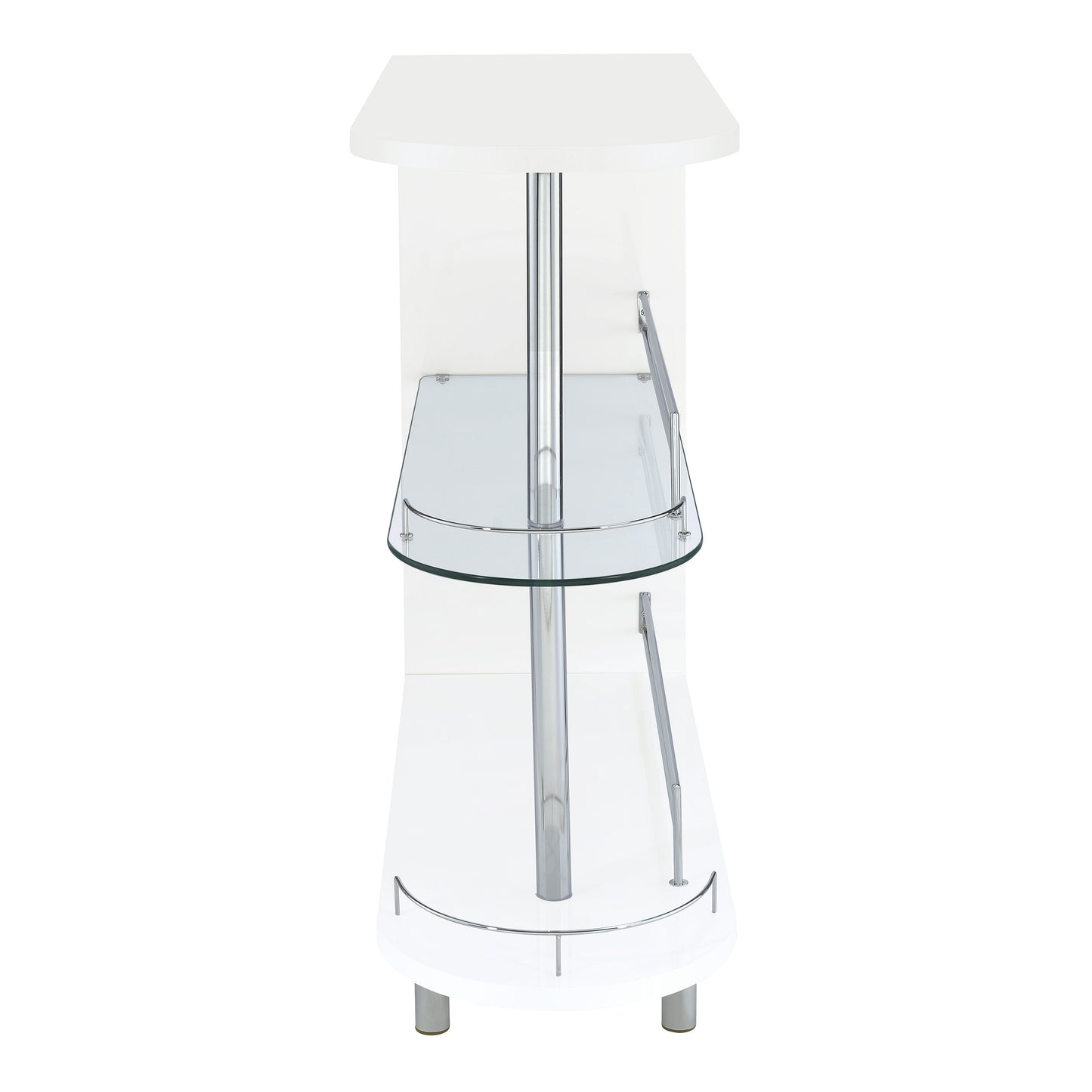 Adolfo Rectangular 2-tier Home Bar Table White High Gloss