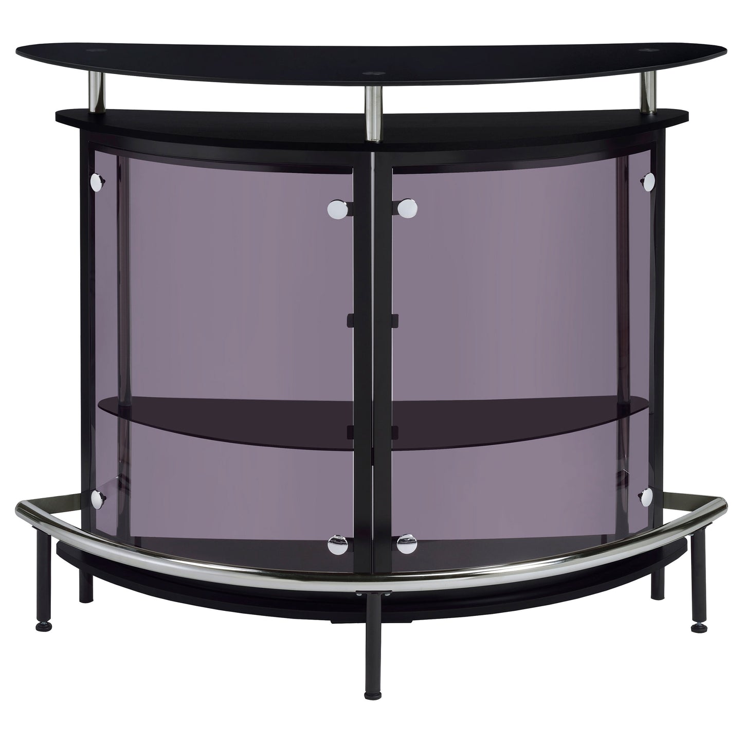 Amarillo Freestanding Glass Top Home Bar Wine Cabinet Black