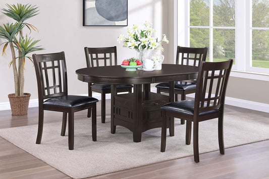 Lavon 5-piece Oval Extension Leaf Dining Set Espresso