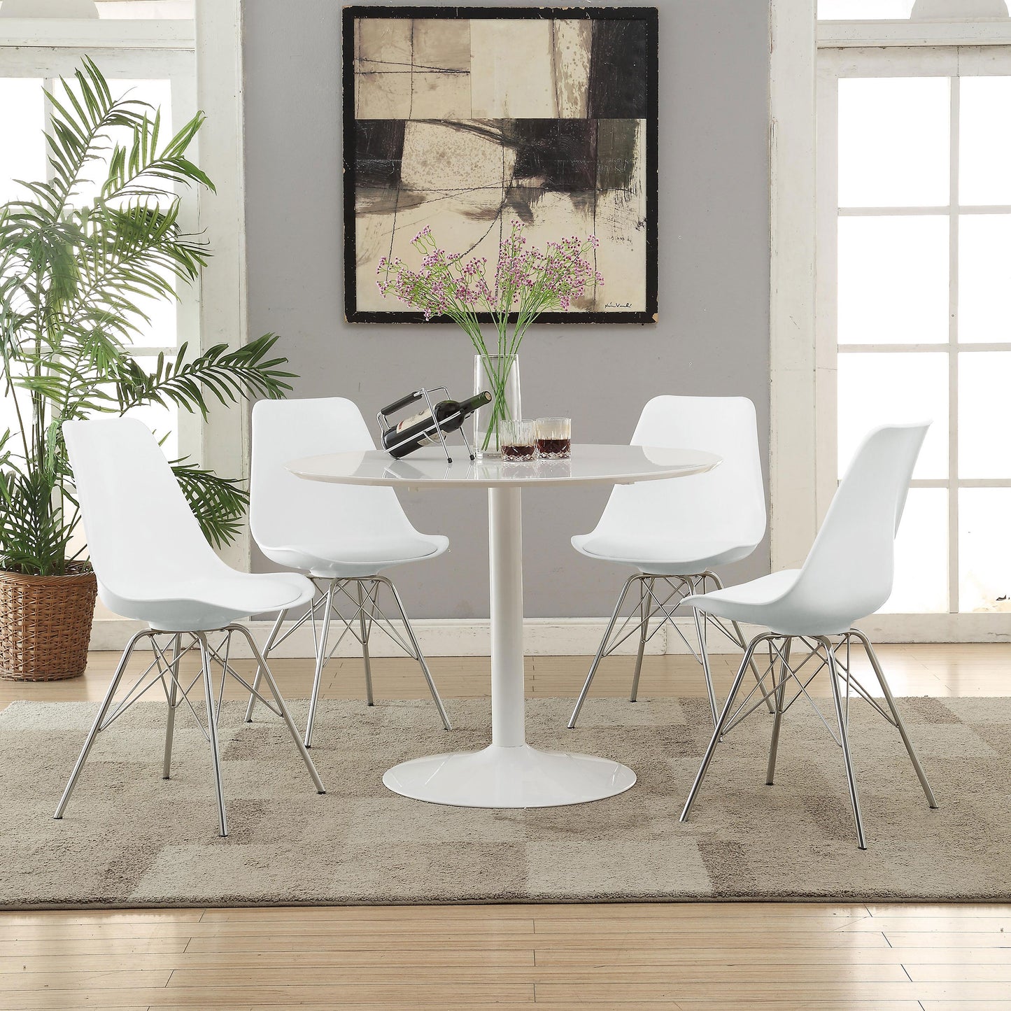 Juniper Polypropylene Dining Side Chair White (Set of 2)