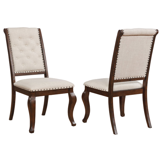 Brockway Tufted Dining Chairs Cream and Antique Java (Set of 2)