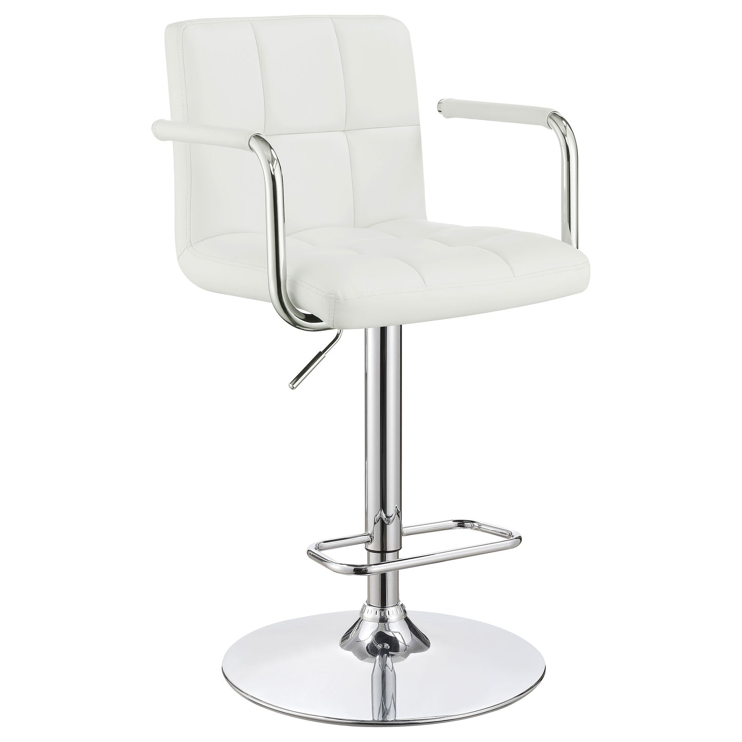 Palomar Adjustable Height Bar Stool White and Chrome